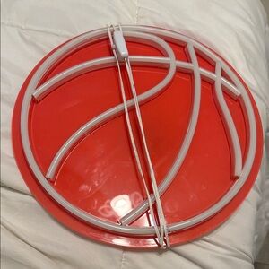 Red Basketball Neon Wall Art